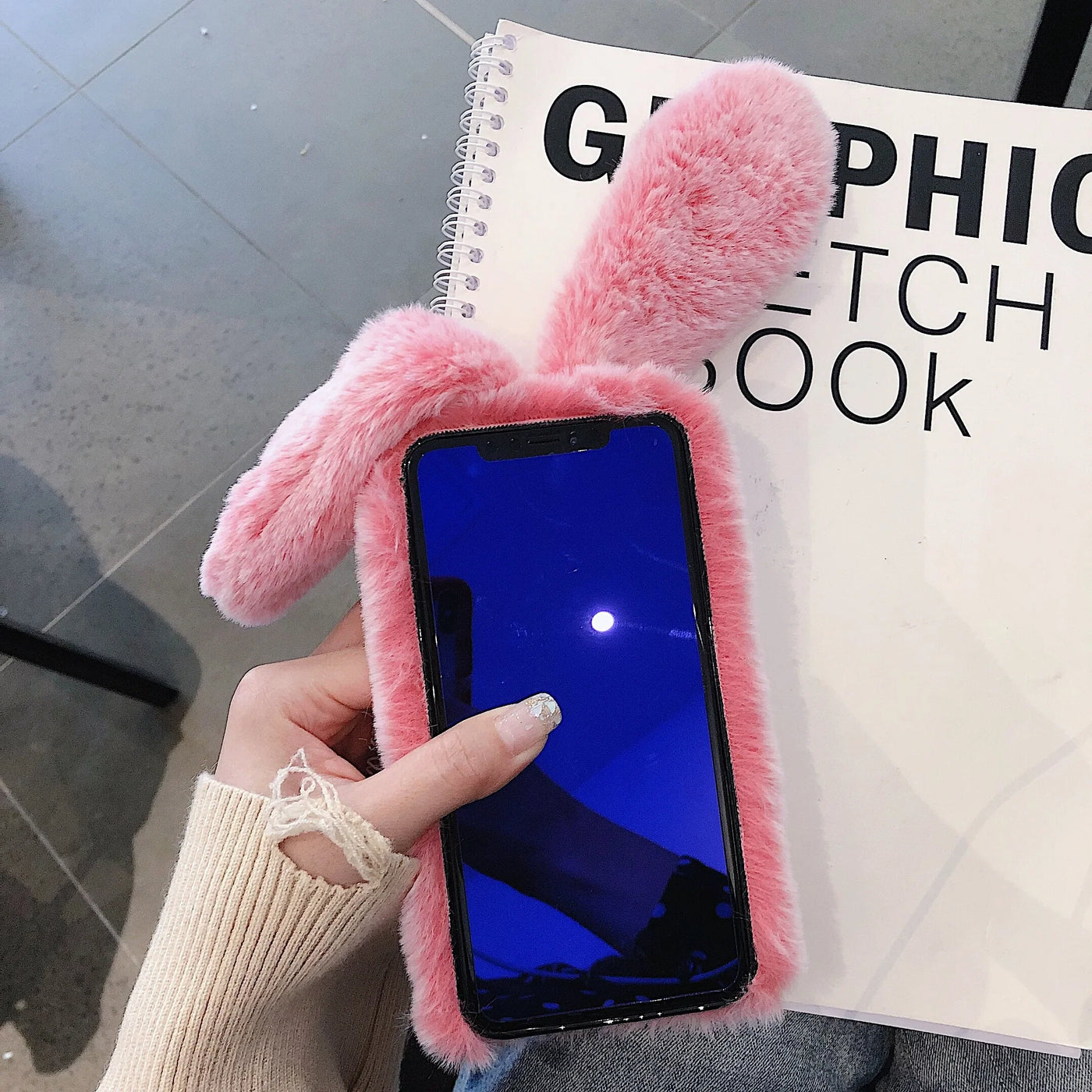 Rabbit Hair Plush Phone Case