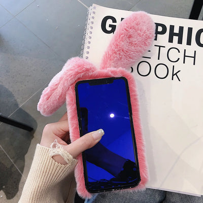 Rabbit Hair Plush Phone Case