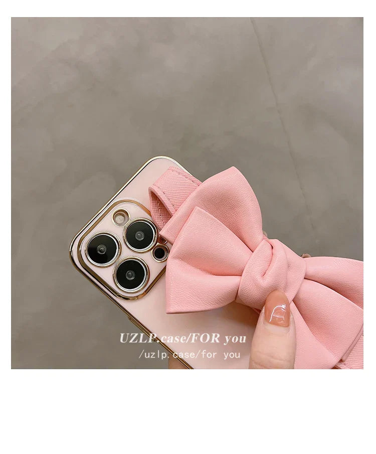 Leather Bow Stand Phone Case