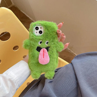 Cute Plush Magnetic Tongue-Sticking Little Monster Phone Case