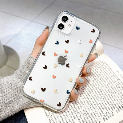 Clear Shockproof Love Heart Cover Phone Case