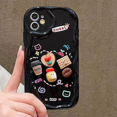 Korean Cute 3D Bear Coffee Phone Case