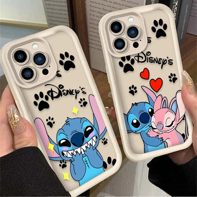 Disney Stitch Angel Love Matte Silicone Phone Case