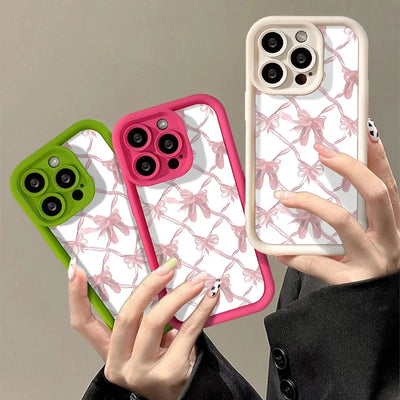 Cute Pink Bowknot Soft Silicone Phone Case