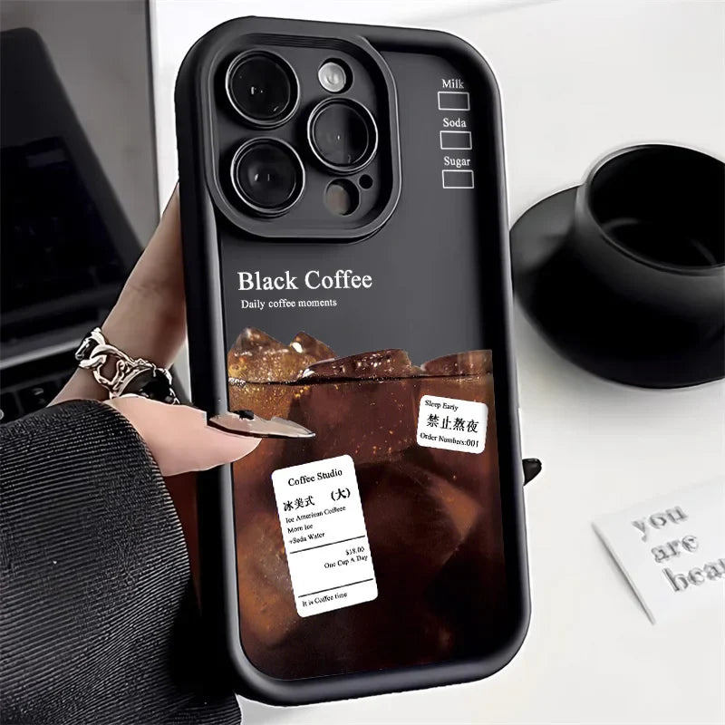 Coffee Candy Color Shockproof Bumper Cover Phone Case