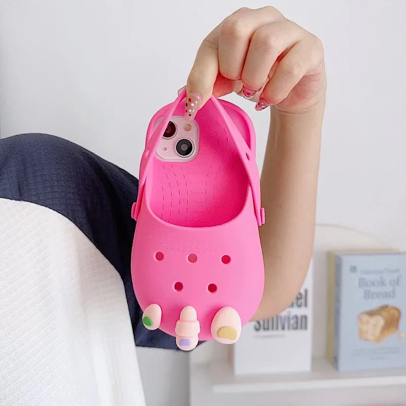 Fun Exposed Finger Beach Shoes Suitable Phone Case