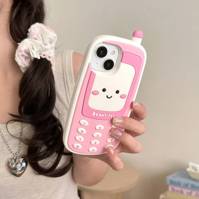 Kawaii 3D Retro Mobile Phone Design Soft Silicone Phone Case