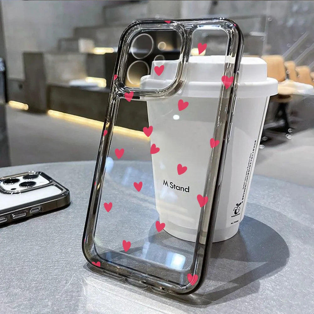 Love Heart Clear Shockproof Cover Phone Case