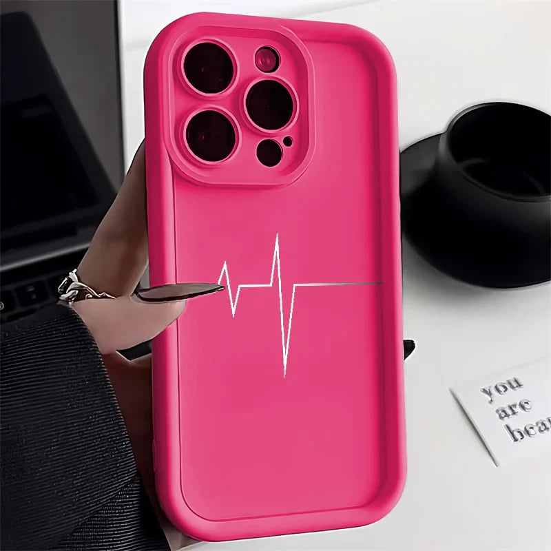 Line Soft Silicone Shockproof Matte Cover Phone Case