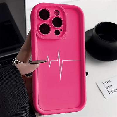Line Soft Silicone Shockproof Matte Cover Phone Case