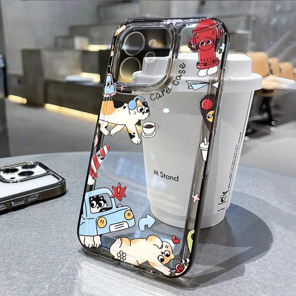 Cartoon Cute Dog Clear Star Y2K Cover Phone Case