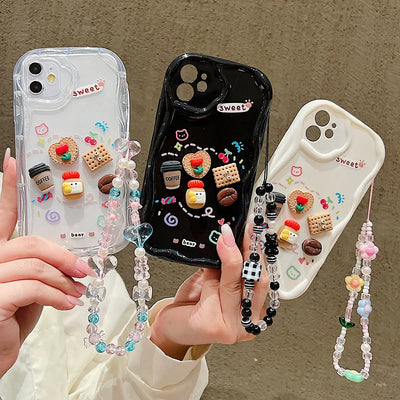 Korean Cute 3D Bear Coffee Phone Case