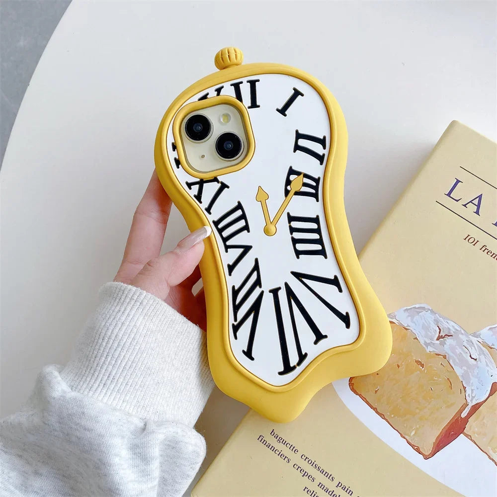 Cute Funny Cartoon 3D Clock Phone Case
