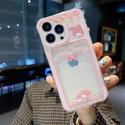Cute Hello Kitty Kuromi Photo Card Holder Wallet Phone Case