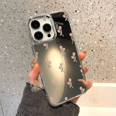 Rose Flower Make Up Mirror Cover Phone Case