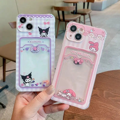 Kuromi Melody Card Holder Slot Bag Soft Silicone Phone Case