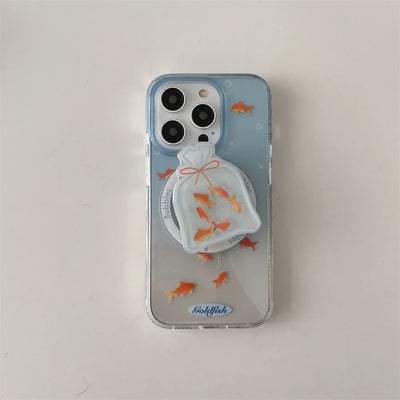 Cute Gradient Color fish Wireless Charge Phone Case