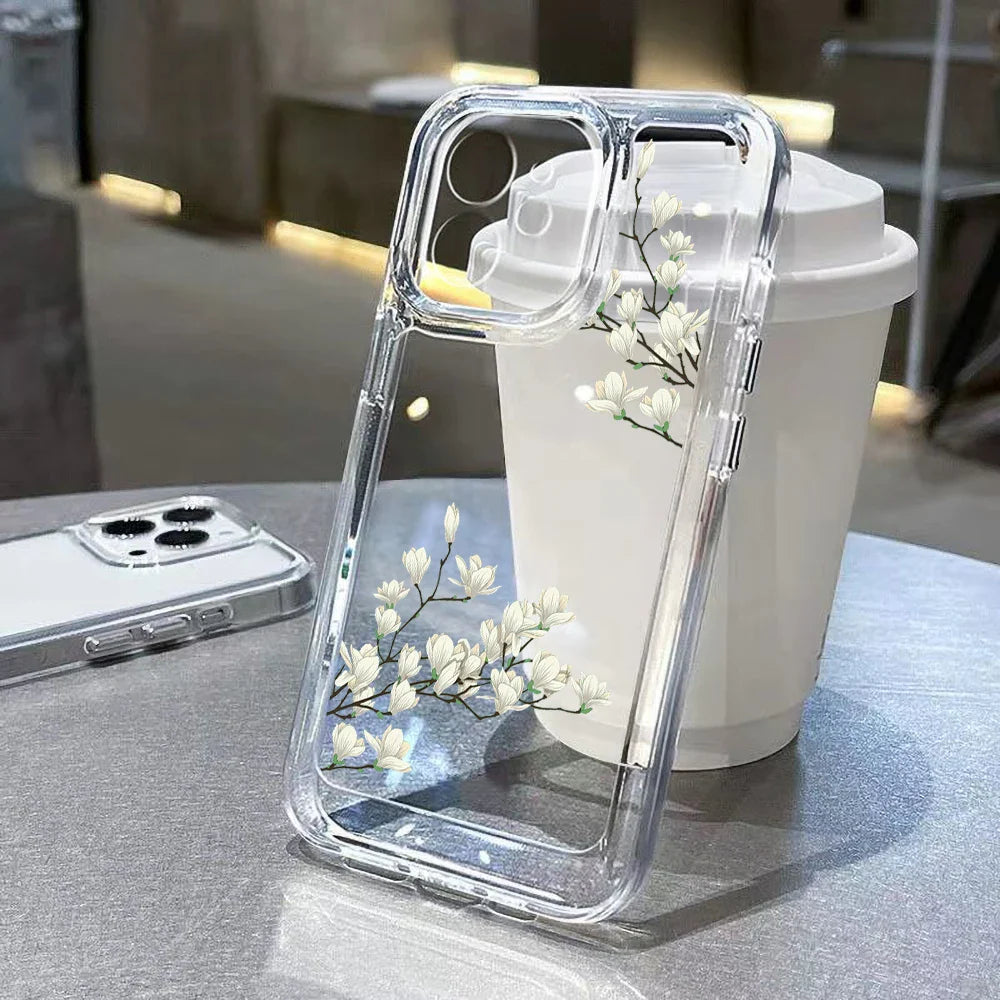 Aesthetic Flower Cover Soft Clear Phone Case