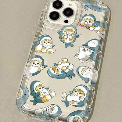 Mofusand Shark Cat Clear Phone Case