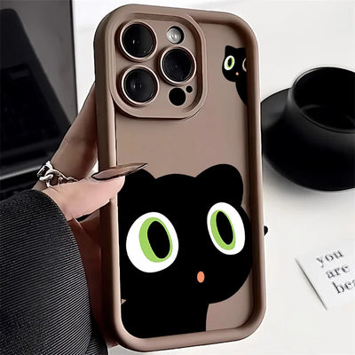 Black Cat Soft Silicone Cover Fundas Phone Case