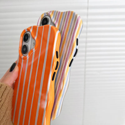 Fashion 2 in 1 Glossy Stripes Phone Case