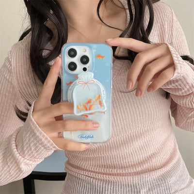 Cute Gradient Color fish Wireless Charge Phone Case