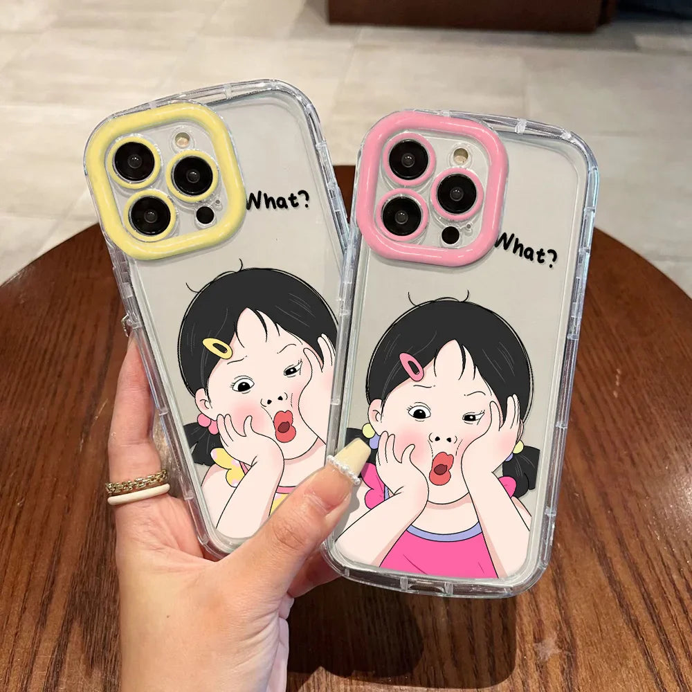 Clear Funny girl Cute Phone Case