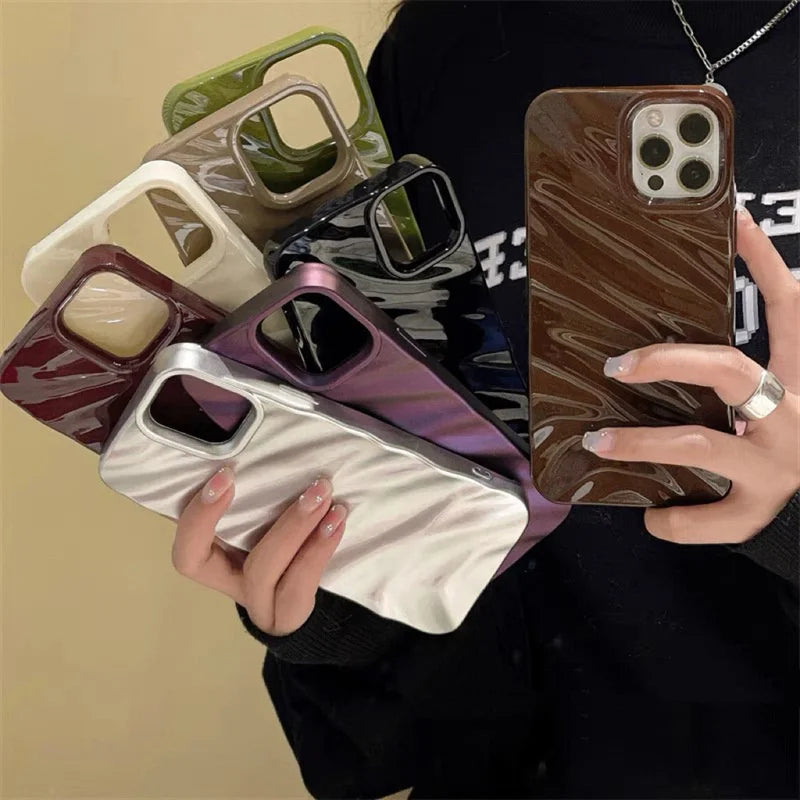 Luxury 3D Silk Wavy Pattern Phone Case