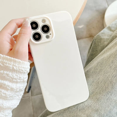 Solid Cream Color Shockproof  Phone Case