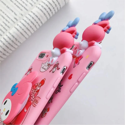 3D Melody Hello Kitty Phone Holder Case Lanyard Cover Phone Case