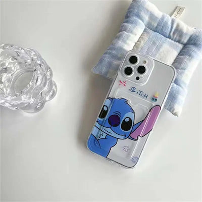 Cartoon Stitch Card Holder Slot Bag Wallet Phone Case