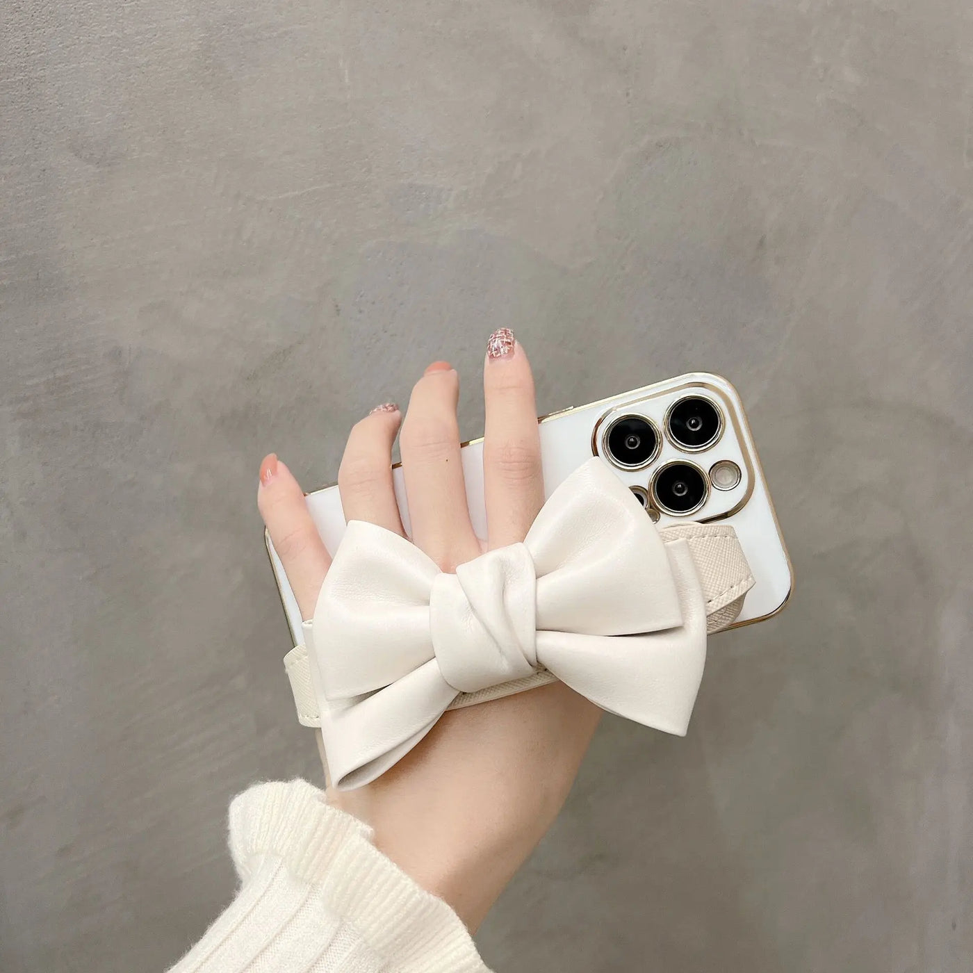 Leather Bow Stand Phone Case