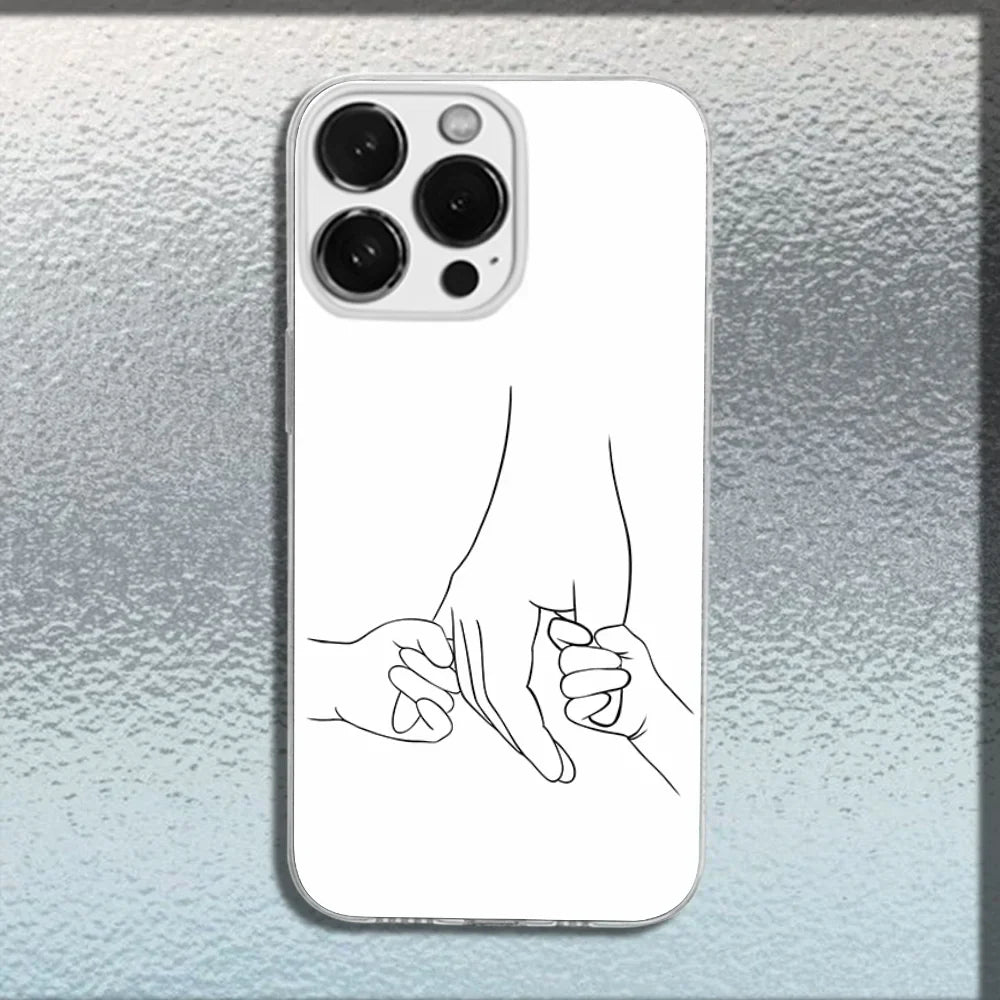 Mom Daughter Son Dad Hold Hands Phone Case