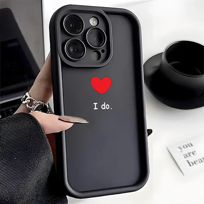 Cute Love Heart Matte Phone Case