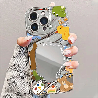 Snake Graphic Plating Mirror Wave Pattern Shockproof Bumper Cover Phone Case