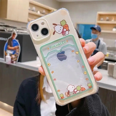 Cute Hello Kitty Kuromi Photo Card Holder Wallet Phone Case