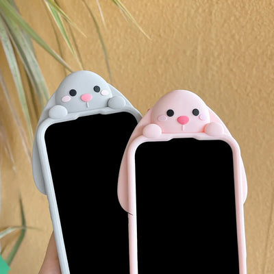 Cute Cartoon Benny Rabbit Hairball Tail Holder Phone Case