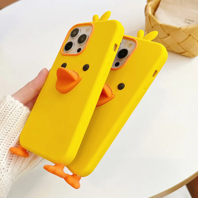 Cute Cartoon Yellow Duck Soft Silicone Phone Case