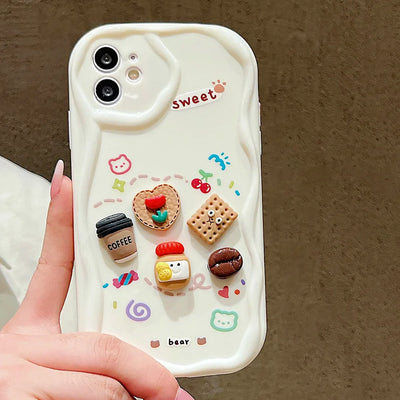 Korean Cute 3D Bear Coffee Phone Case