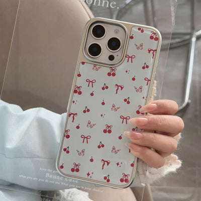 Fantastic Butterfly Red Cherry Bow Compatible Phone Case