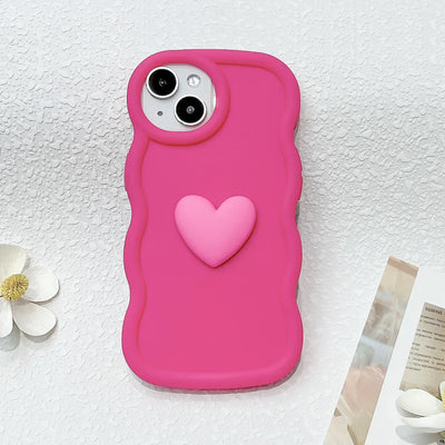 Cute 3D Bow Soft Curly Wave Cover Phone Case