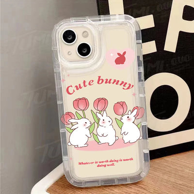 Cute Rabbit Colorful Flower Phone Case