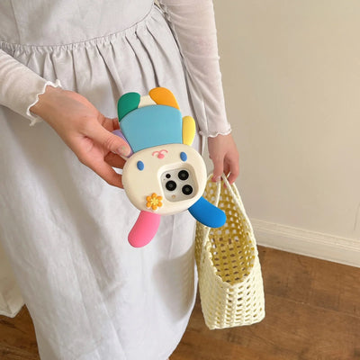 Cute Cartoon 3D Rainbow rabbit Phone Case