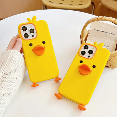 Cute Cartoon Yellow Duck Soft Silicone Phone Case