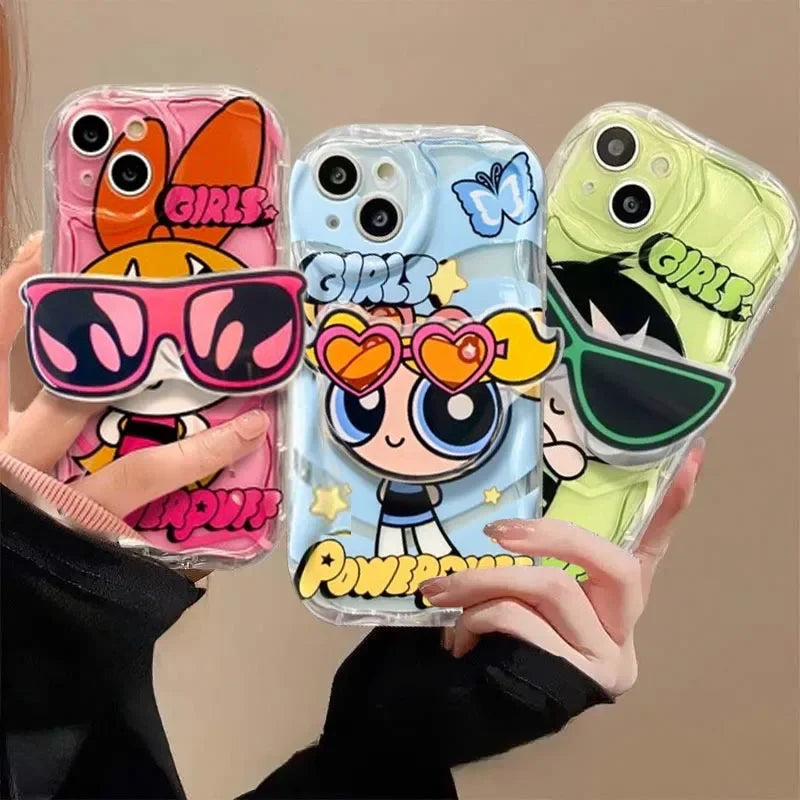 Lovely Powerpuff Girls Holder Stand Phone Case
