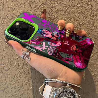 Matte Hard Graffiti Arcanes Jinxs Shockproof Plating Phone Case