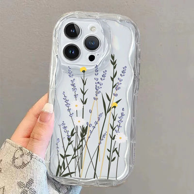 Daisy Flowers Clear Tulip 3D Wavy Curved Edge Phone Case