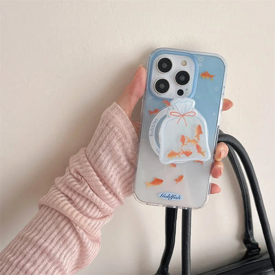 Cute Gradient Color fish Wireless Charge Phone Case