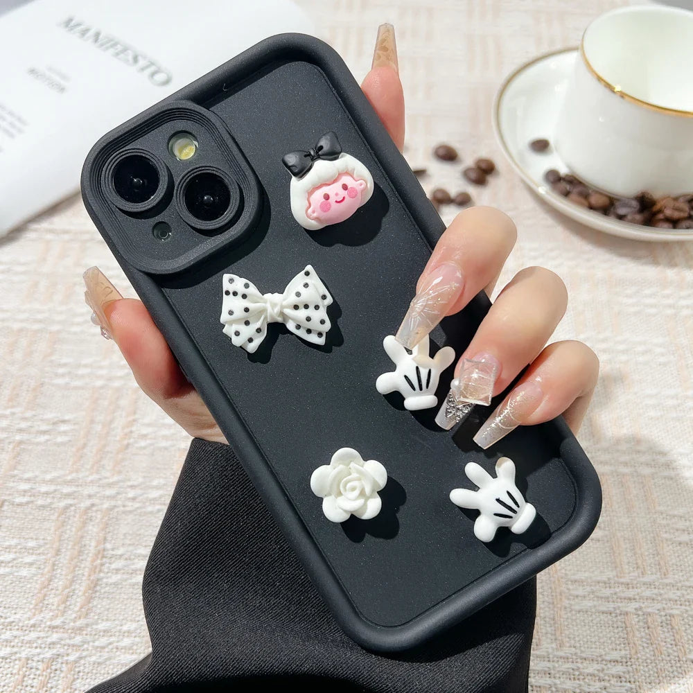 Cute Cartoon 3D Coffee Bear Phone Case