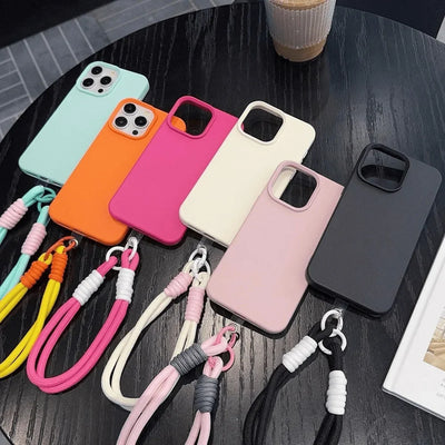 Luxury With Lanyard Litchi Lines Leather Phone Case